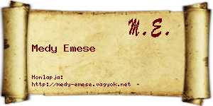 Medy Emese névjegykártya